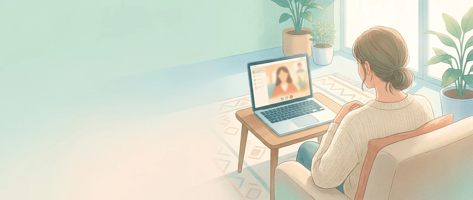 جلسه‌ی مشاوره‌ی آنلاین از خانه